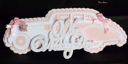 Scalloped Layered Wedding Car Topper
