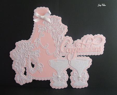 Congratulations Floral Bottle & Glass Topper Robo/cameo
