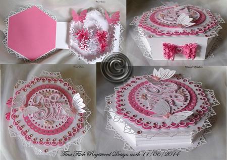 Hexagon Birthday Folded Faux Book Card