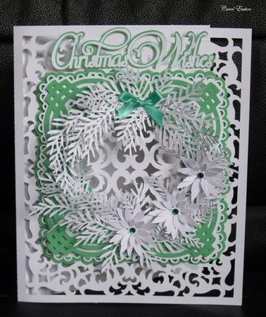 Christmas Poinsettia Wreath Card