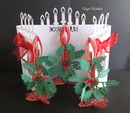 Christmas Candle Fronted Door Card
