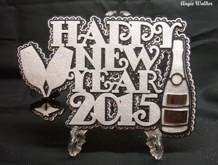New Year Bottle & Glasses Topper