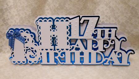 Scalloped Happy 17th Birthday Card