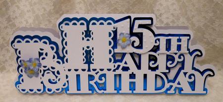 Scalloped Happy 15th Birthday Card