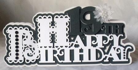 Scalloped Happy 19th Birthday Card