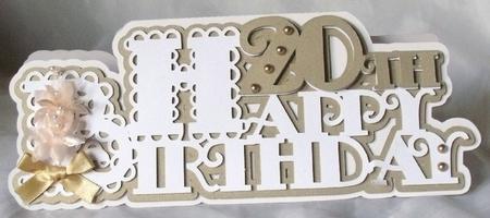 Scalloped Happy 20th Birthday Card