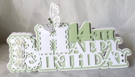 Scalloped Happy 14th Birthday Card