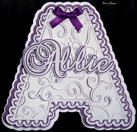 Filigree Letter Abbie Name Card