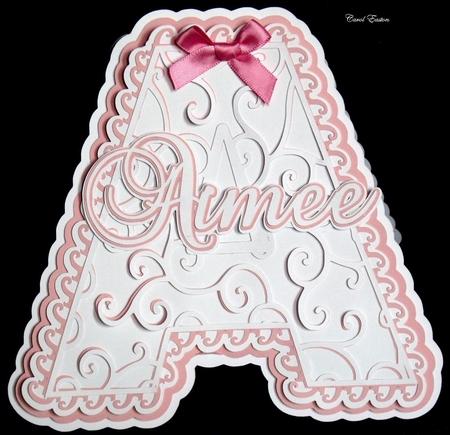 Filigree Letter Aimee Name Card Only