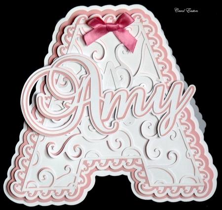 Filigree Letter Amy Name Card