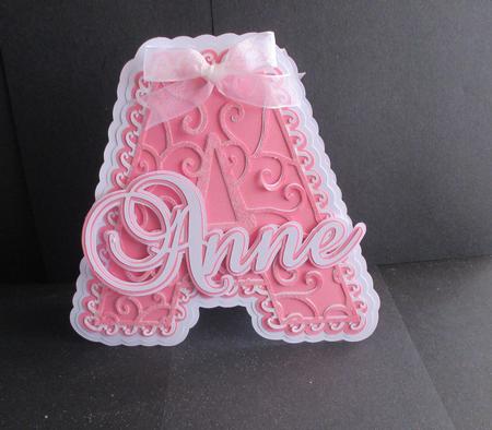 Filigree Letter Anne Name Card