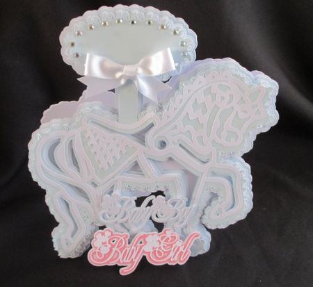 Boy & Girl Carousel Horse Card