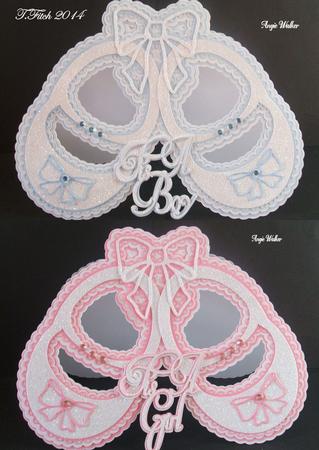 Baby Shoe Scalloped Layered Card
