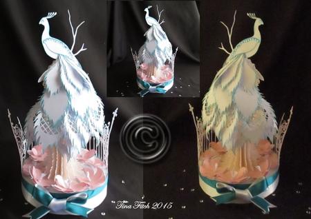 3D Tea Light Peacock Stand & Box