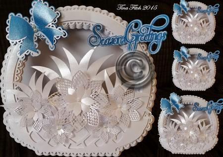 Poinsettia Basket Card