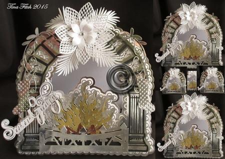 Christmas Floral Fireplace Card