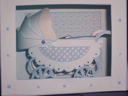 Pink Or Blue Print And Cut Babies 3D Pram - Hand Cut Only
