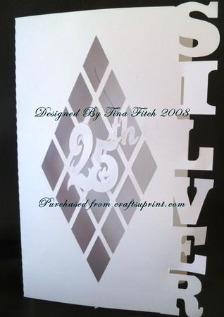 Latticed Frame Silver Wedding Card