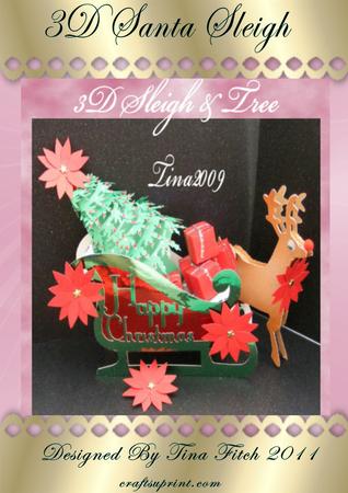 3D Santa's Sleigh & Rudolf