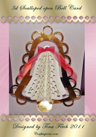 3D Scalloped Christmas Bell Open Card