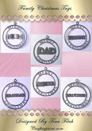 Layered Christmas Family Sentiment Tags