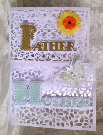 Scalloped Cards Mother & Father