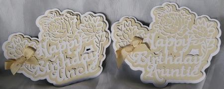 Birthday Layered Floral Toppers Auntie & Uncle