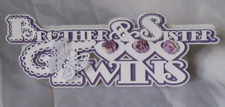 Scalloped Layered Brother & Sister Twins Card