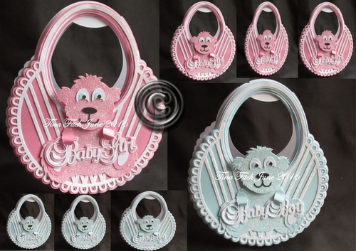 Boy/ Girl Teddy Bib Card. All file  formats