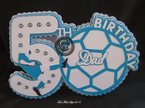 50th Birthday Football Card, All file formats offered