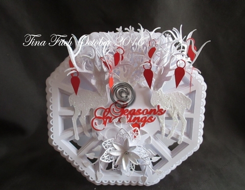 Christmas Reindeer Bauble Card, All formats