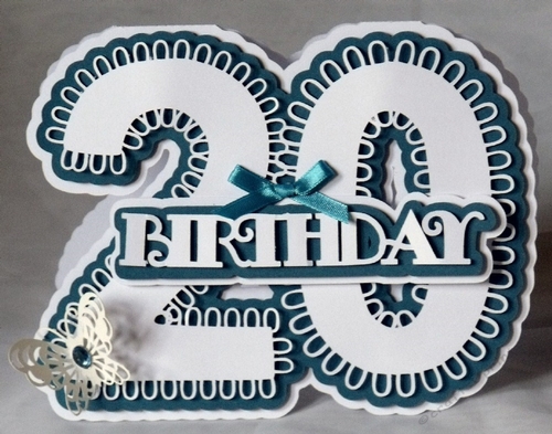 Stand Alone Scalloped Number 20 Birthday,All formats