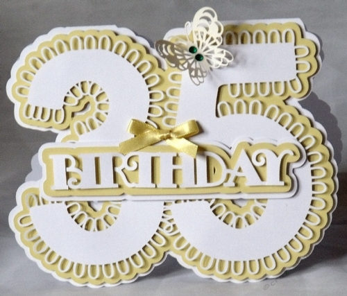 Stand Alone Scalloped Number 35 Birthday, All formats