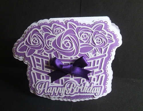 Rose Layered Basket Card,All formats