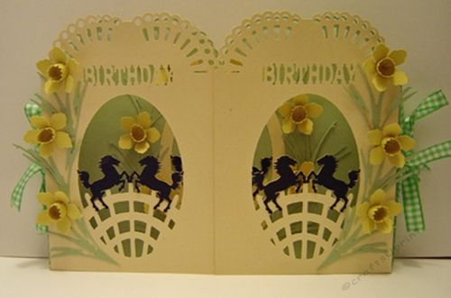 Birthday Spring Horse Door Card, All formats