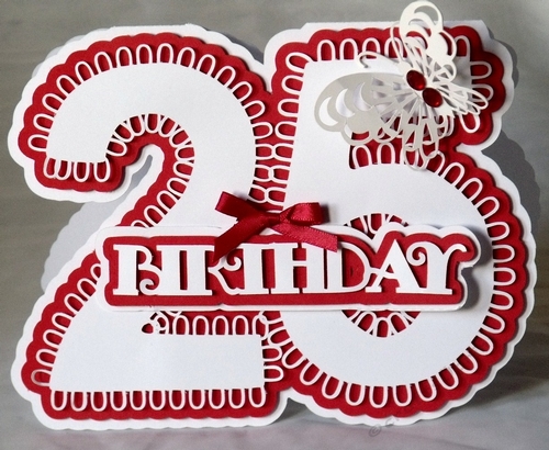Stand Alone Scalloped Number 25 Birthday, All formats