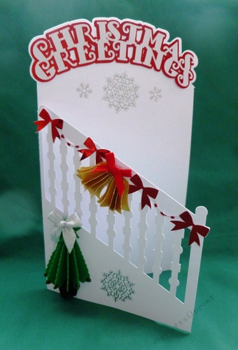 Christmas Decorated Stairs Card, All formats