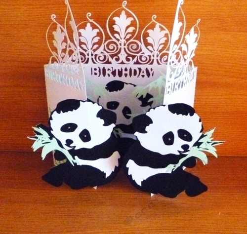 Birthday Panda Door Card, All formats