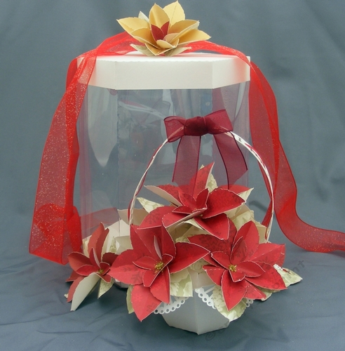 3D Poinsettia Basket & Box, All formats