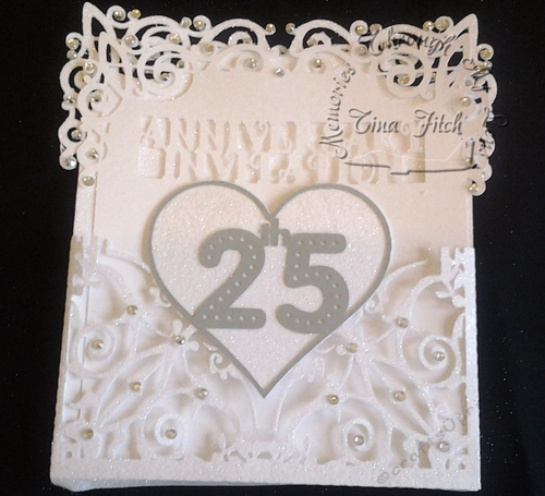 Heart 25th Anniversary Pocket invite All formats
