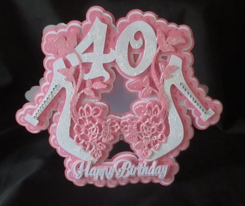 40th  Flourished Shoe card All formats