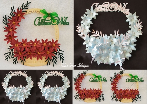 Poinsettia Basket Card, All formats