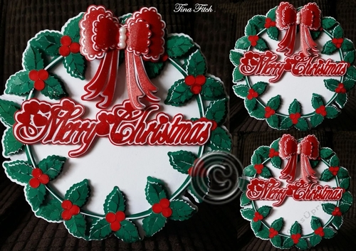 Holly Wreath Round Card, All formats