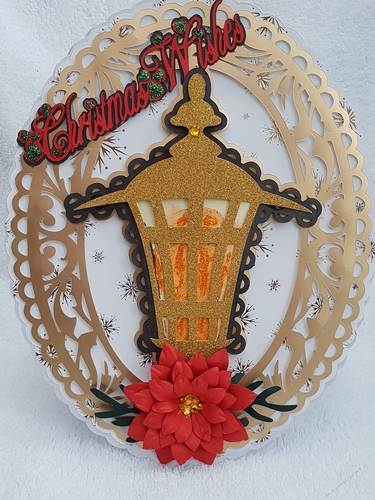 Poinsettia Lantern card TF0220, All formats