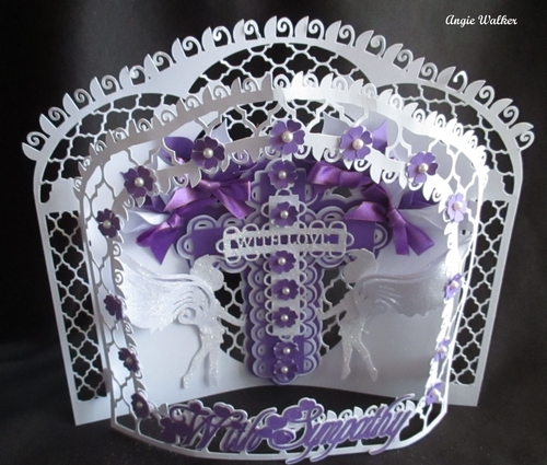 Sympathy Bowed Front Card & Box All formats