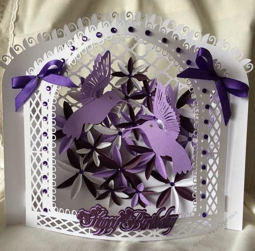 Hummingbird Bowed Front Card, All formats