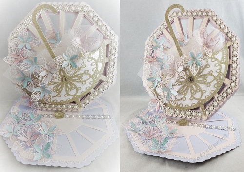 Floral Umbrella card/Easel All formats