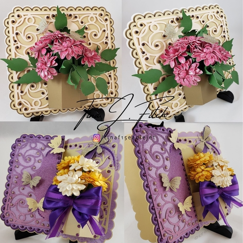 Dahlia Vase card & Box,TF0235  All formats