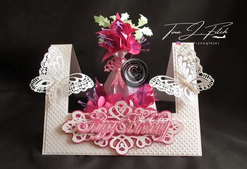 Vase Fuschia Table Card, All file formats 