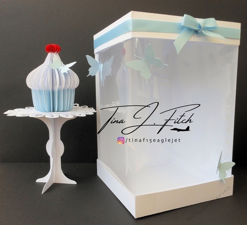 3D Birthday Cupcake Stand & Box, All formats